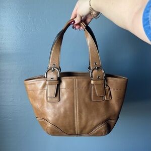 soho tote in camel color